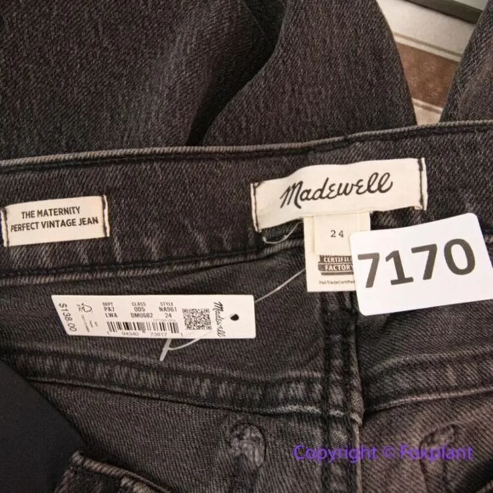 NEW Madewell‎ Maternity Side-Panel Perfect Vintage Jeans in Lunar Wash, 24 - Picture 13 of 15